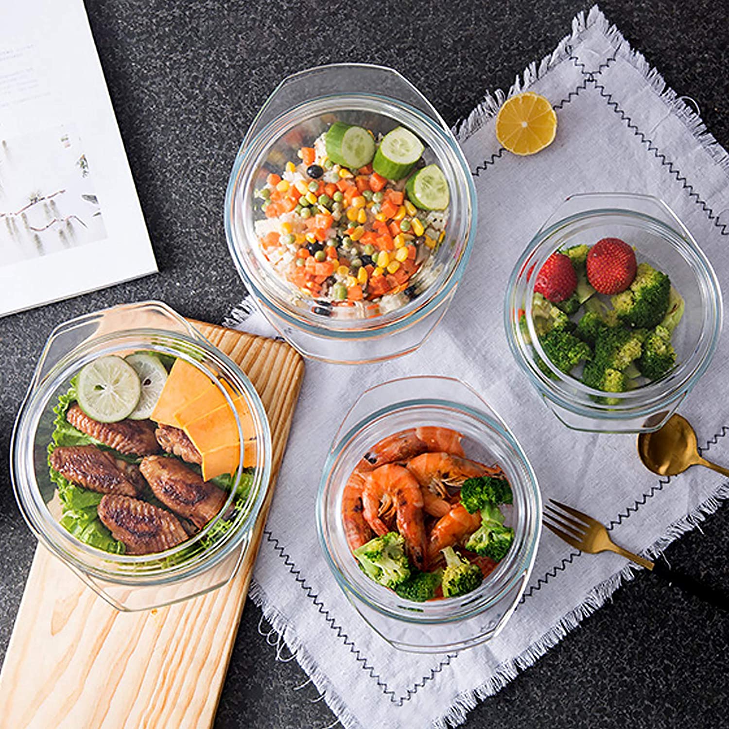 Oven safe glass casserole Borosilicate glass pot for cooking casserole with lid 1.0L table service glass pot