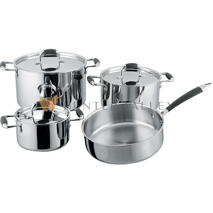 casseroles de cuisine en inox Wire Saucepan Handle set soup cooking single handle milk pot with CE certificate