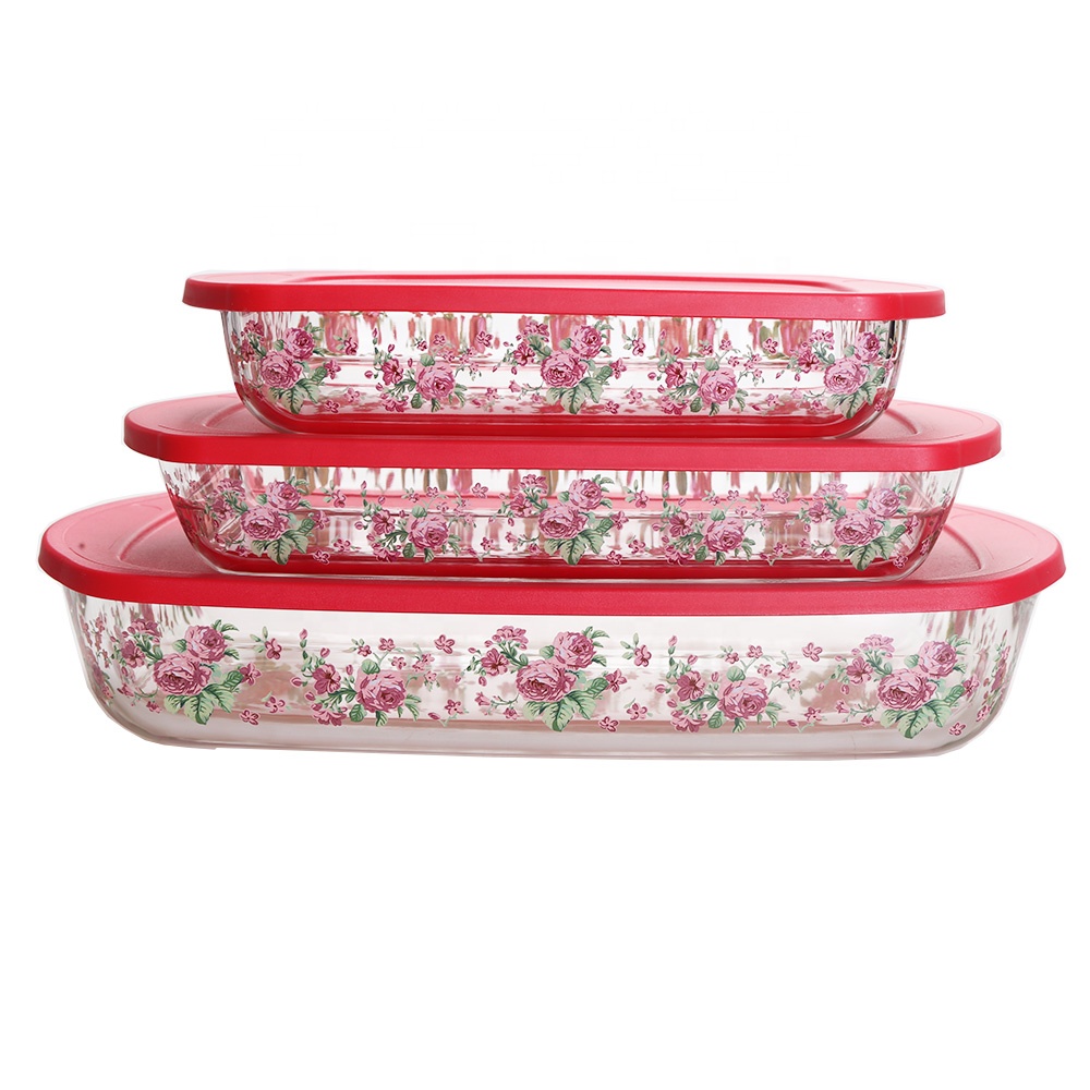 Oven safe glass cookware high borosilicate glass baking dishes plate