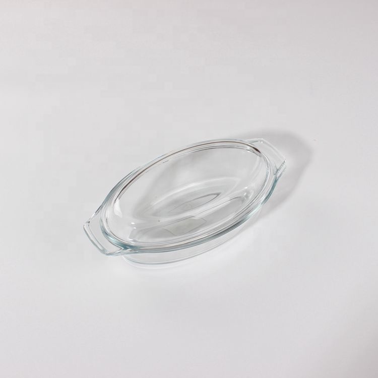 0.7L small oval  made glass casserole dish with glass lid