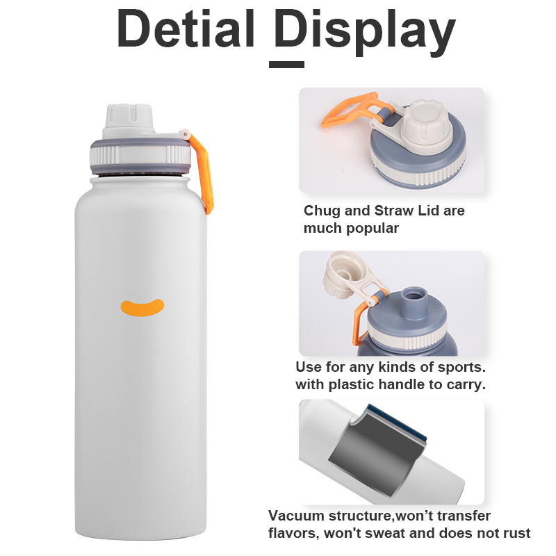 Insulated Stainless Steel Double Wall Vacuum Flask Sports Flask for Drinking Water with Enhanced Temperature Retention