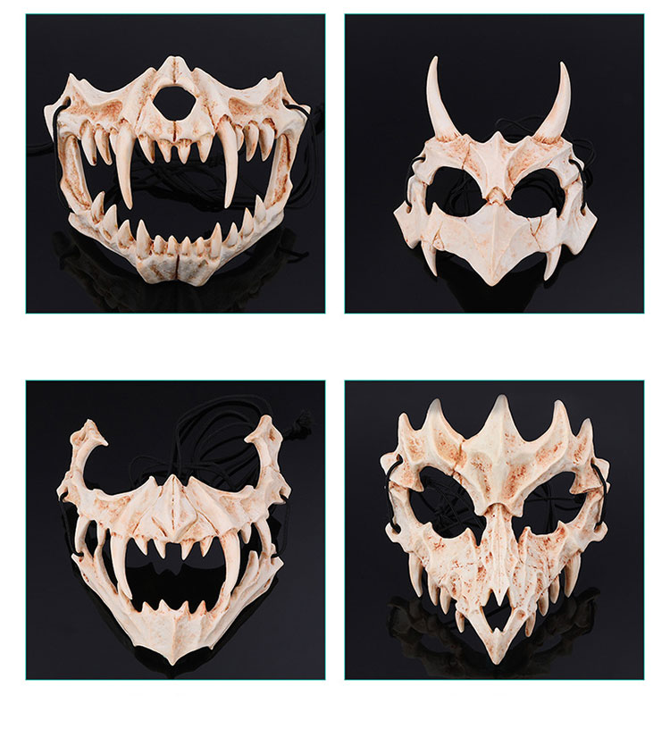 Japanese Writer Silo Doto  Dragon Dod Mask Quadratic Element Cos Resin Mask Halloween Performance Props