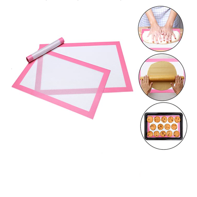 0.70mm thickness Professional food grade kitchen silicone baking sheets pink silicone baking mat nonstick