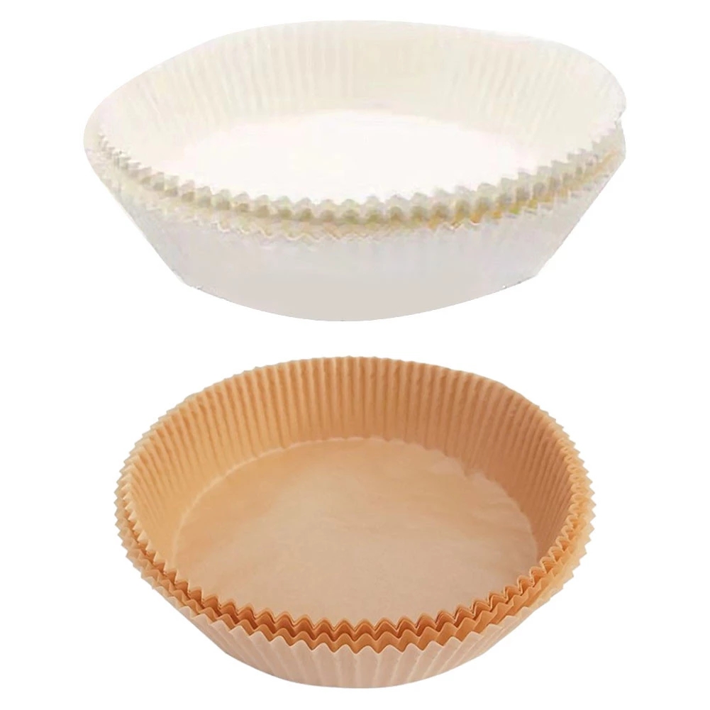 50pcs Air Fryer Disposable Paper Liner Non-Stick Mat Steamer Round Paper Baking Mats Kitchen AirFryer Baking Accessories