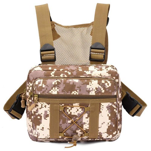 Men Chest Bag Camouflage Two Straps Chest Rig Bags Trendy Style Chest Utility Pack
