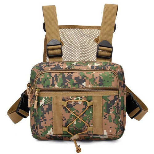 Men Chest Bag Camouflage Two Straps Chest Rig Bags Trendy Style Chest Utility Pack