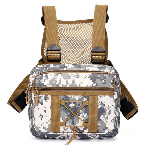 Men Chest Bag Camouflage Two Straps Chest Rig Bags Trendy Style Chest Utility Pack