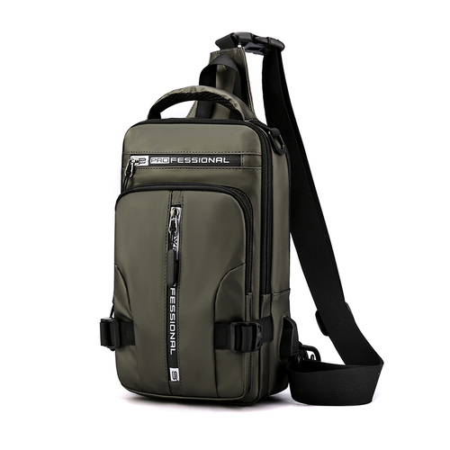 New Style USB charging Port Waterproof Wear Resistant Anti Theft Sling Single Shoulder Crossbody Chest Bag