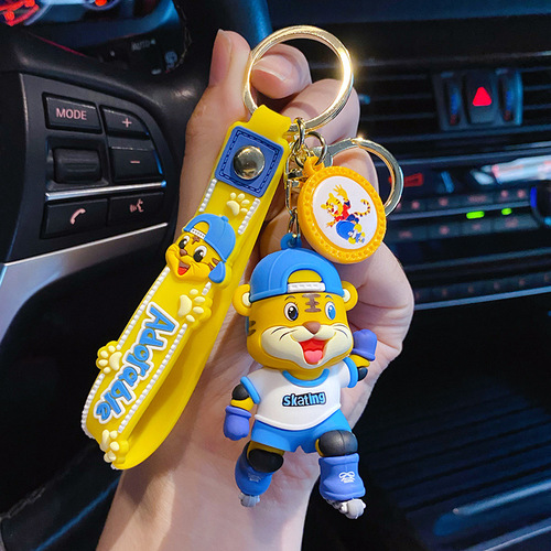 3D Dolls   Key Chain with Wristband Handbag Ornament Bag Pendant Lovely Sport Tiger Basketball Keychain
