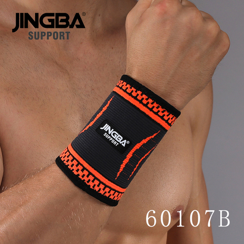 JINGBA SUPPORT 6017B A mazon Hot Sale Colorful Elastic Nylon Knitting Wrist Support sports supporting wristband Wrist Br