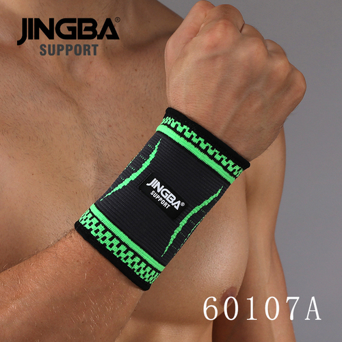 JINGBA SUPPORT 6017B A mazon Hot Sale Colorful Elastic Nylon Knitting Wrist Support sports supporting wristband Wrist Br