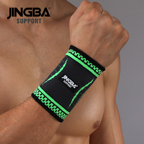 JINGBA SUPPORT 6017B A mazon Hot Sale Colorful Elastic Nylon Knitting Wrist Support sports supporting wristband Wrist Br