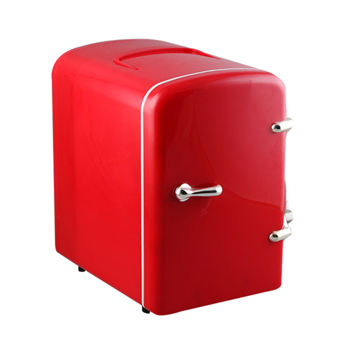 12 Volt Deforst Portable Mini Chocolate Fridge Small Size 6 Can Refrigerator for Vehicle Camping