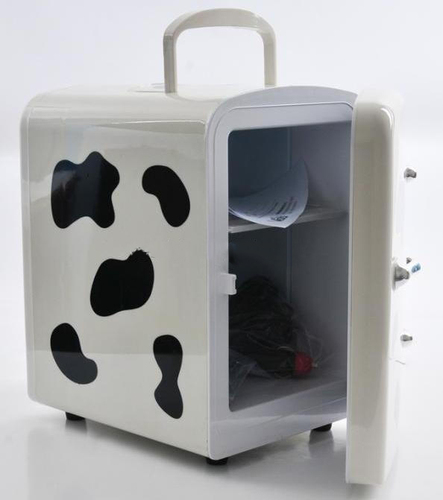 12 Volt Deforst Portable Mini Chocolate Fridge Small Size 6 Can Refrigerator for Vehicle Camping