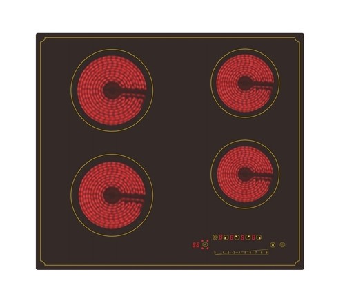 Electric Cooktop 4 Burners 6000W Built-in Radiant Electric Stove Top, Ceramic Cooktop with Kid Safety Lock, Timer