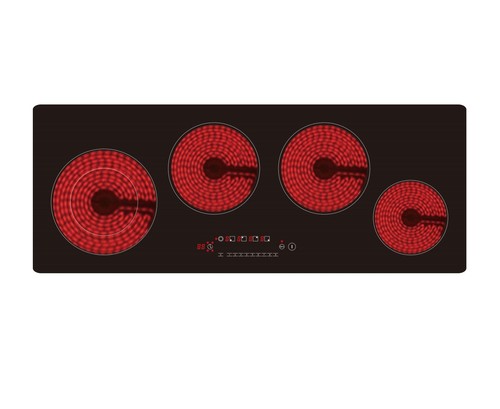 Electric Cooktop 4 Burners 6000W Built-in Radiant Electric Stove Top, Ceramic Cooktop with Kid Safety Lock, Timer