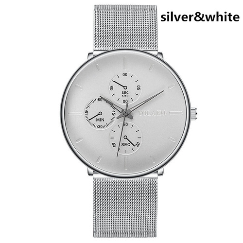 2021  Sale Men's Watches Simple Casual Stainless Steel Mesh Belt Quartz Watch For Men Fashion Sport Wristwatch Fo
