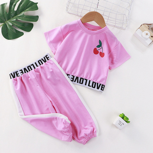 Baby Girls' Clothing Sets Summer Girls Clothes Set T-shirt+pants 2 pcs Kids Casual Suit Children Clothes 