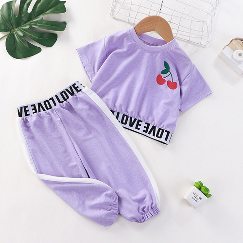 Baby Girls' Clothing Sets Summer Girls Clothes Set T-shirt+pants 2 pcs Kids Casual Suit Children Clothes 
