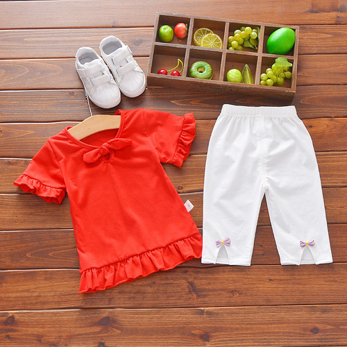 Summer Baby Girls' Clothing Sets Kids Two Piece Short Sleeve Top Skirts Kids Clothes for Girls