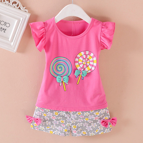 Summer Baby Girls' Clothing Sets Kids Two Piece Short Sleeve Top Skirts Kids Clothes for Girls