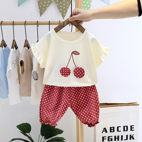 Summer Baby Girls' Clothing Sets Kids Two Piece Short Sleeve Top Skirts Kids Clothes for Girls