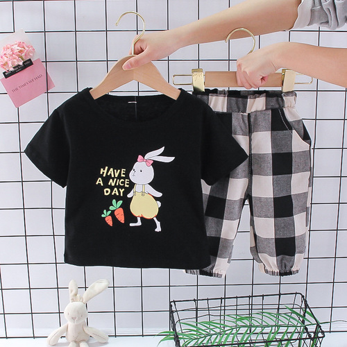 Summer Baby Girls' Clothing Sets Kids Two Piece Short Sleeve Top Skirts Kids Clothes for Girls