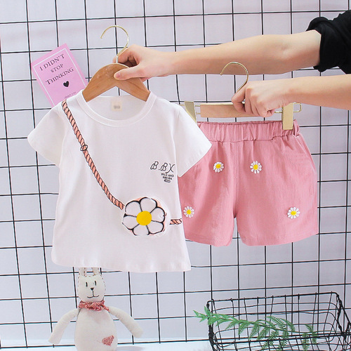 Summer Baby Girls' Clothing Sets Kids Two Piece Short Sleeve Top Skirts Kids Clothes for Girls