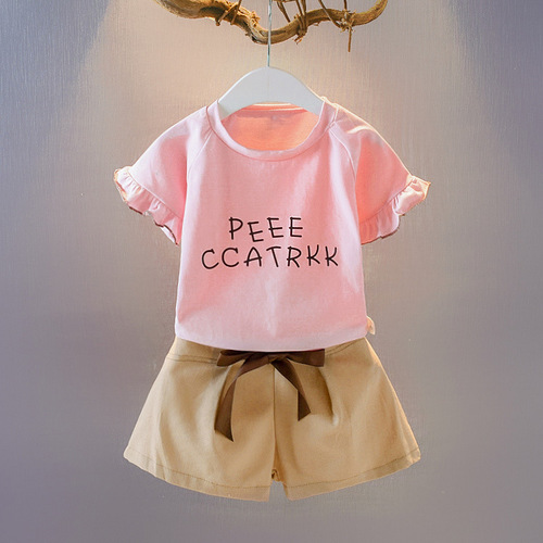 Summer Baby Girls' Clothing Sets Kids Two Piece Short Sleeve Top Skirts Kids Clothes for Girls