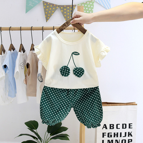 Summer Baby Girls' Clothing Sets Kids Two Piece Short Sleeve Top Skirts Kids Clothes for Girls