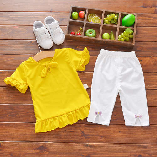 Summer Baby Girls' Clothing Sets Kids Two Piece Short Sleeve Top Skirts Kids Clothes for Girls