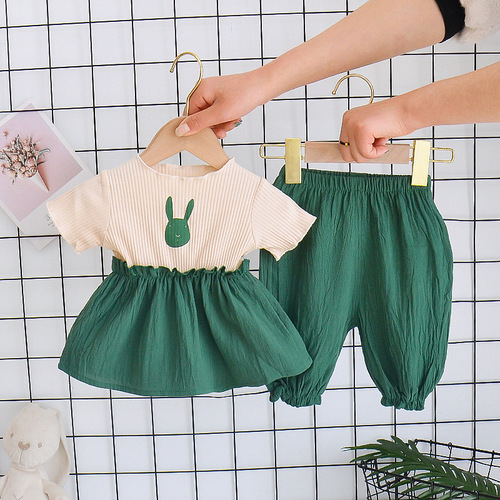 Summer Baby Girls' Clothing Sets Kids Two Piece Short Sleeve Top Skirts Kids Clothes for Girls
