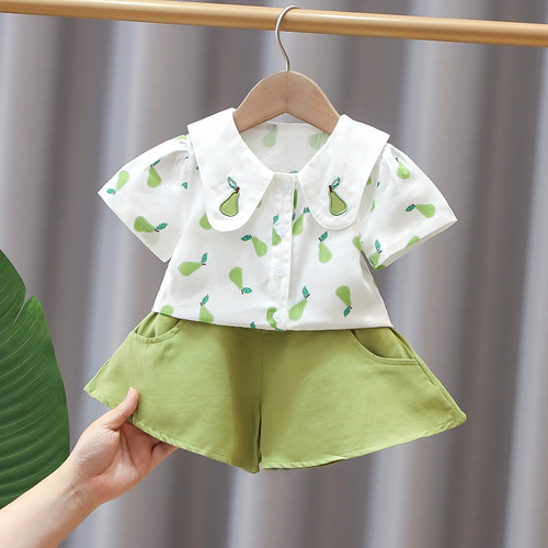 Summer Baby Girls' Clothing Sets Kids Two Piece Short Sleeve Top Skirts Kids Clothes for Girls