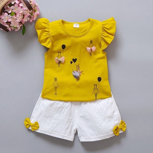 Summer Baby Girls' Clothing Sets Kids Two Piece Short Sleeve Top Skirts Kids Clothes for Girls