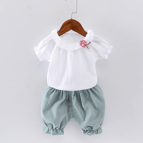 Summer Baby Girls' Clothing Sets Kids Two Piece Short Sleeve Top Skirts Kids Clothes for Girls