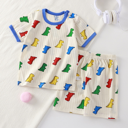 High Quality Summer Clothes Suit Soft 2PCS Clothing Set Kids Cotton Pajama Sets Bulk T-shirt Girl Kid Bedroom Sets