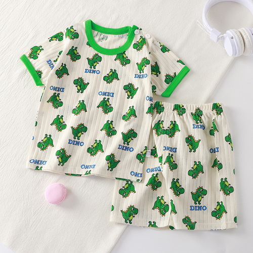 High Quality Summer Clothes Suit Soft 2PCS Clothing Set Kids Cotton Pajama Sets Bulk T-shirt Girl Kid Bedroom Sets