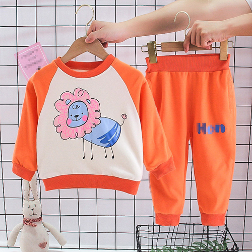 Spring Girl's Clothing Printed Floral Hoodie + Pants 2 Pieces Children's Clothing Suit