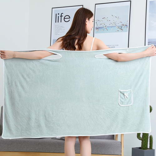 Sexy Magic Microfiber women Bath dress wearable 80*135cm Bathrobe towel with Belt for Beach Use towel