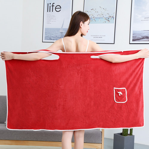 Sexy Magic Microfiber women Bath dress wearable 80*135cm Bathrobe towel with Belt for Beach Use towel