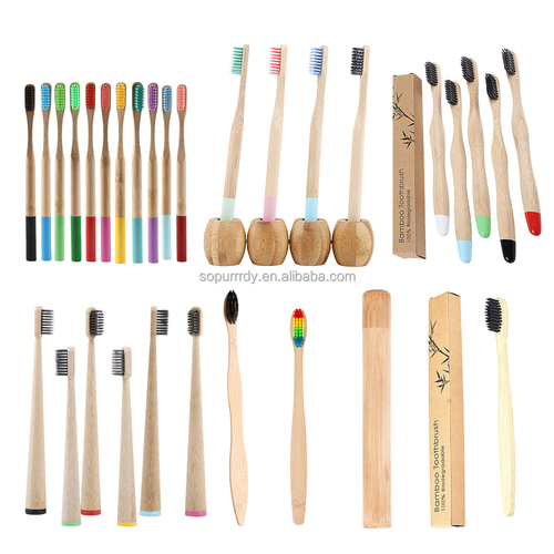  Private Label Soft Round Handle Bamboo Baby Adult Toothbrushes Travel Set Organic Eco Friendly For Adults