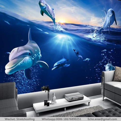 Construction Material False Plastic Pvc 3d effect stretch illusion ceiling Panel For Nigeria