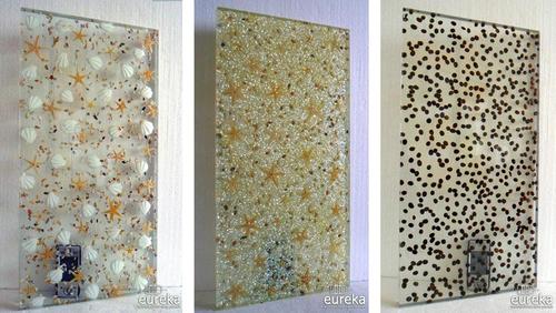  Design Sandwich Acrylic Resin Flower Ceiling Tiles / Laminate Ceiling Panel / Plastic Wood Grain Ceiling Panel