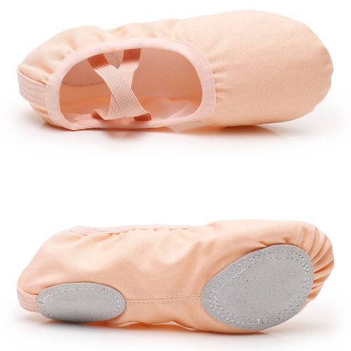   Cheap Girls Women Genuine Leather Dance Stretch Canvas Ballet Shoes