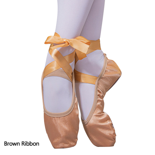Ballet Shoes Satin Ballet Dance shoes Split sole kids Adults Sizes Lace Ribbon