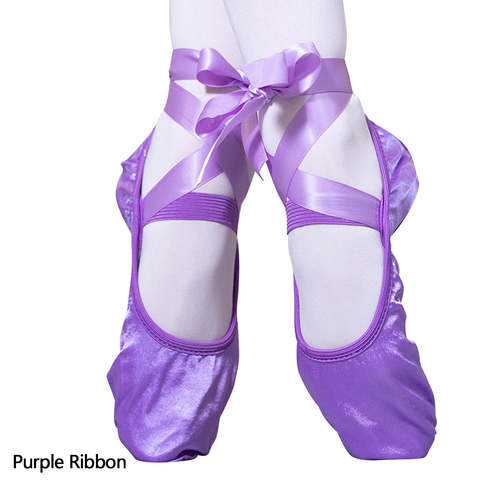 Ballet Shoes Satin Ballet Dance shoes Split sole kids Adults Sizes Lace Ribbon