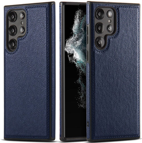Slim Back Cover Business Style Pu Leather Mobile Phone Bags For Samsung Galaxy S22 Ultra S23 5G Original Case