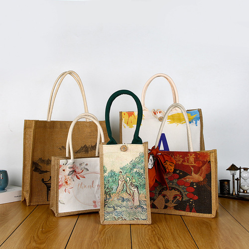  promotional reusable eco friendly shopping jute  bag tote