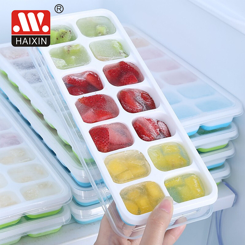 BPA-free Plastic 16 Cavities Ice Cube Trays With Lid Ice Molding Trays
