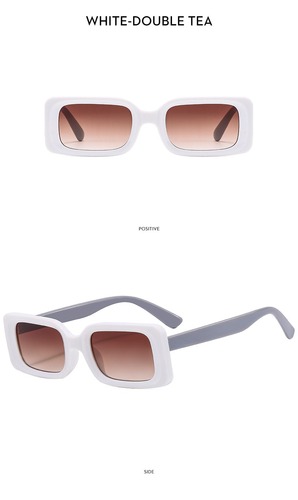 Retro UV400 Trend Color Matching Shades Sunglass Small Size Men Square Frame Sunglasses